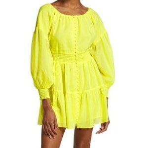NWT Alice + Olivia Kiara Puff-Sleeve Mini Dress Size- 6